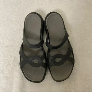 CROCS Gray and Black Sandals with Minimalist Design